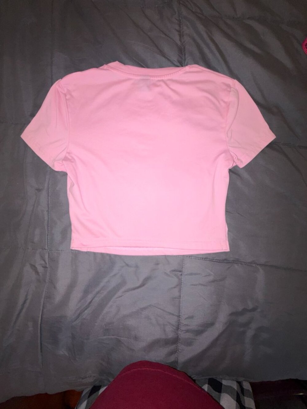 Pink Racing Graphic Crop Top | Y2K Car Print Baby Tee | Size Small - Picture 2 of 6